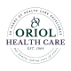 Oriol Health Care circular logo with green and purple text. Outer ring reads “60 Years of Health Care Excellence” and “Our family taking care of yours.” Center features the Oriol “O” icon, the words “Oriol Health Care,” and “Est. 1964.