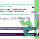 Illustrated banner announcing Oriol Health Care Employees of the Month for August 2025. Features two people looking through telescopes with the message “Check out these Oriol Health Care Super Stars! Join us in celebrating our employees of the month. Congratulations & thank you! Our family taking care of yours.”