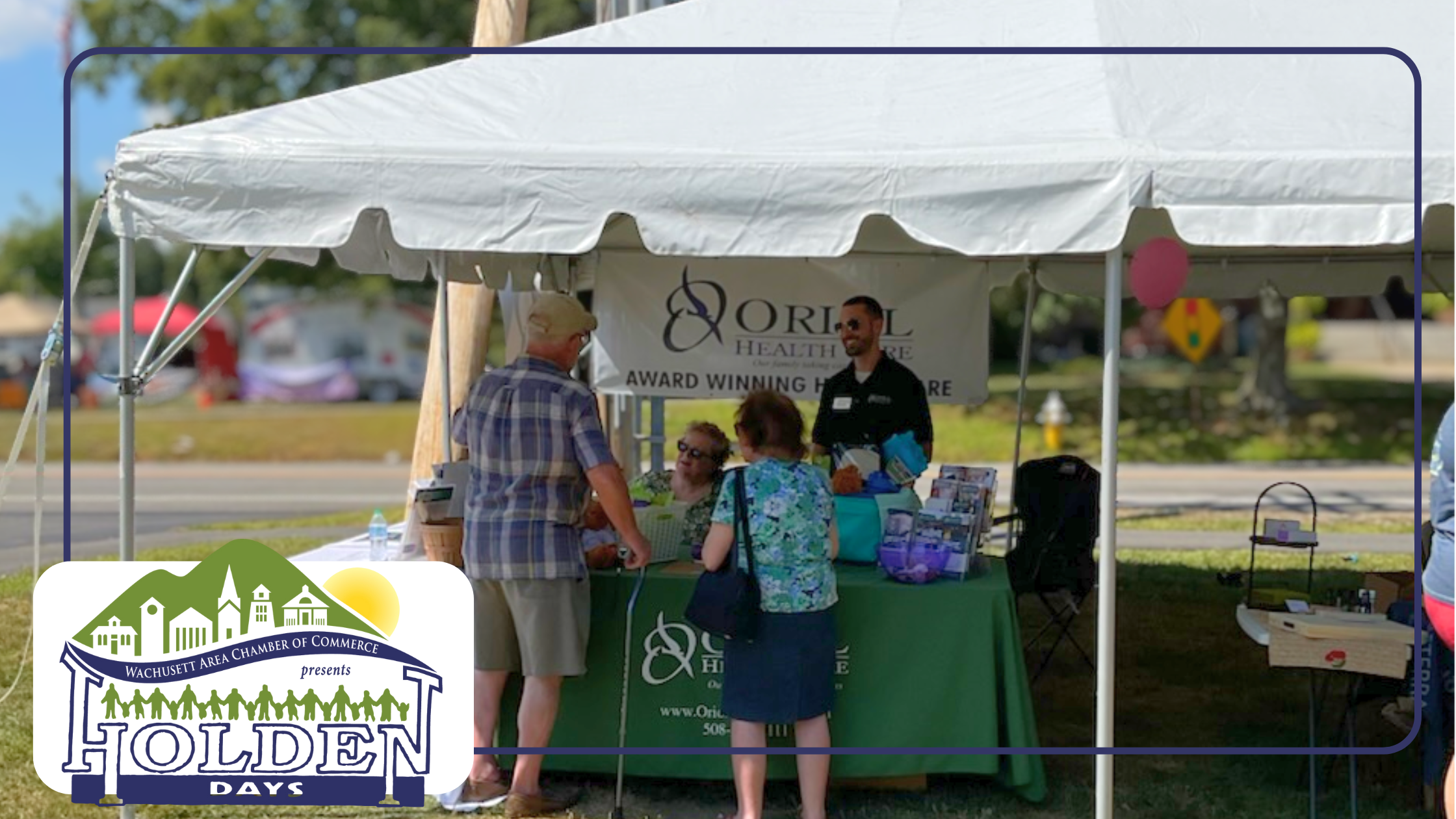 Oriol Home Health team connecting with the community at Holden Days 2025 Oriol Home Health staff greet community members at the Oriol Health Care booth during Holden Days 2025 on Main Street in Holden, MA, sharing resources and highlighting “Our family taking care of yours.”