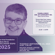 Pamela Reidy, Director of Community Education at Miles Funeral Home, guest speaker at the Oriol Foundation Health & Wellness Expo 2025.