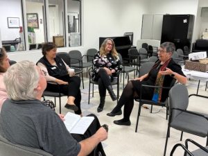 Talking with PAm Pamela Reidy, Director of Community Education at Miles Funeral Homes, explored the healing power of writing in her talk “Preserving Your Legacy: Writing for Healing and Remembrance.”