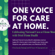 Graphic with the Oriol Home Health logo and the message “One Voice for Care at Home – Celebrating National Care at Home Month with Oriol Home Health,” featuring the Oriol brand colors purple and green.