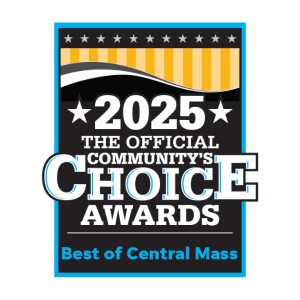 2025 Best of Central Massachusetts Community Choice Awards winner badge.