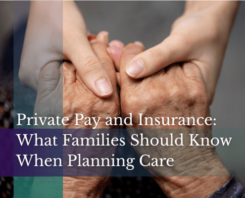 Hands of a caregiver holding an older adult’s hands symbolizing support and care planning