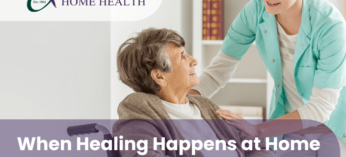 Home health nurse providing skilled care to a patient in the comfort of their home in Central Massachusetts
