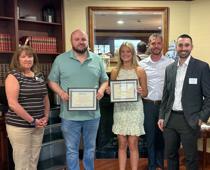 oriol-foundation-2026-scholarship-recipients.jpg 2026 Eugene Oriol Memorial Scholarship recipients Lily Leroux and Mario Muto with members of the Oriol Foundation Board.